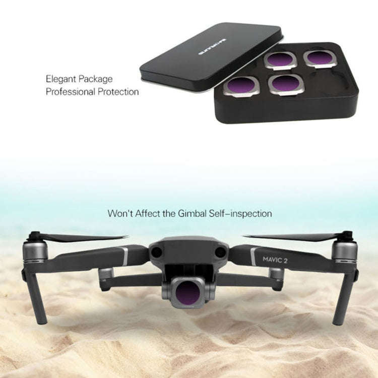 Sunnylife M2P-FI538 ND8-PL + ND16-PL + ND32-PL + ND64-PL ND-PL Lens Filter for DJI Mavic 2 Pro