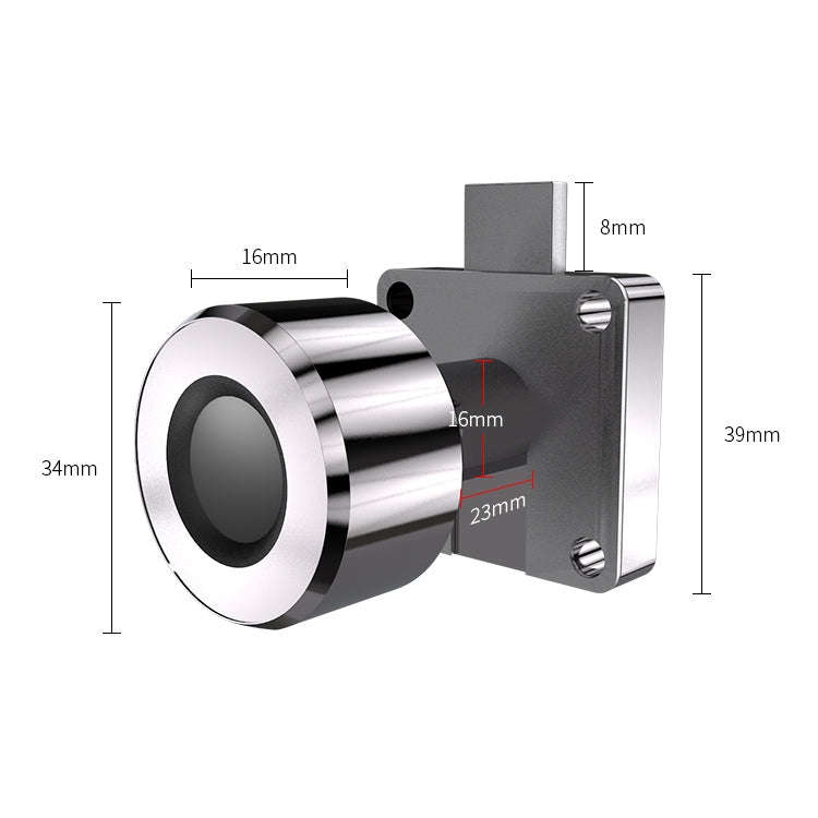T21FB Micro USB Charging Zinc Alloy Smart Fingerprint + Bluetooth Single Open Drawer Lock File Ca...