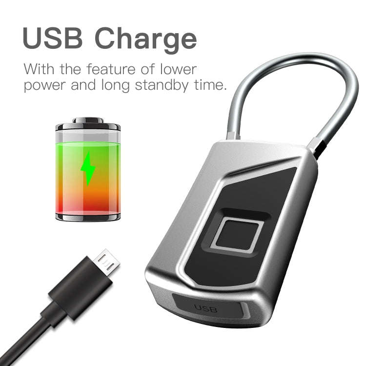 Anytek USB Charging Waterproof Anti-theft Non-password Electrically Intelligent Fingerprint Padlo...