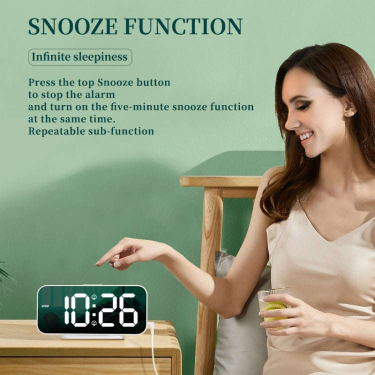 8821 LED Mirror Dual-purpose Snooze Alarm Clock, 8821(Black), 8821(White)