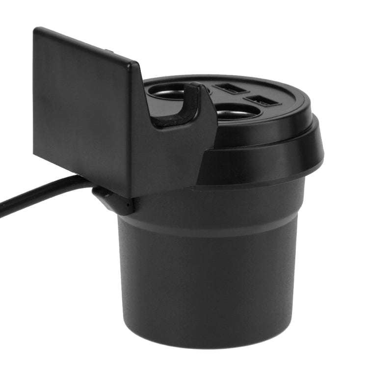 5V 1A+2.4A Two USB Ports & Two Car Cigarette Lighter Socket Car Charger with Holder Function, 5V ...