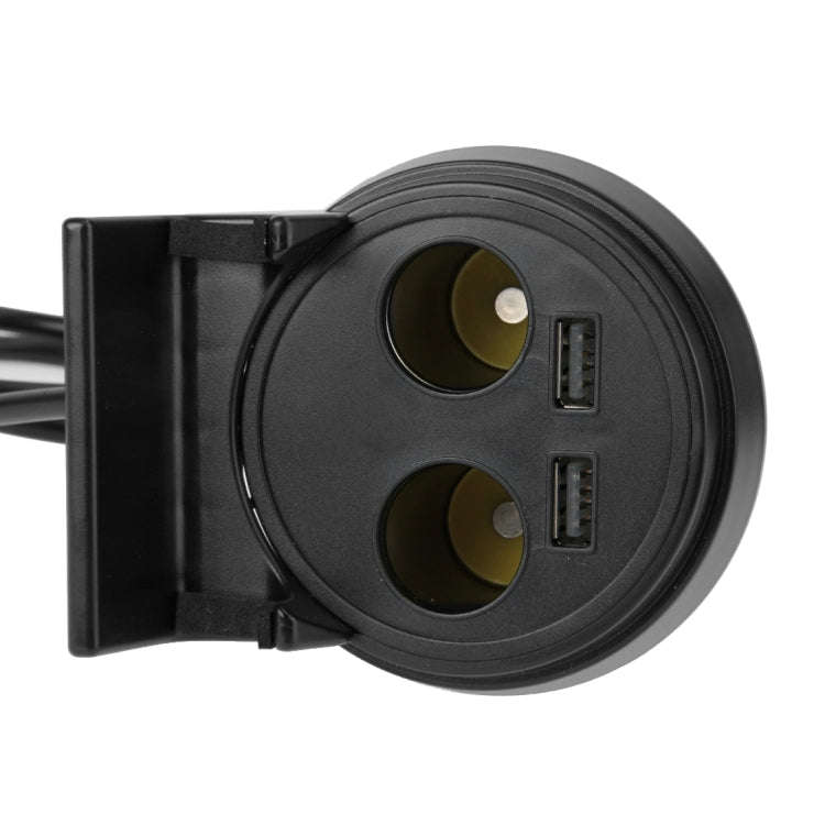 5V 1A+2.4A Two USB Ports & Two Car Cigarette Lighter Socket Car Charger with Holder Function, 5V ...