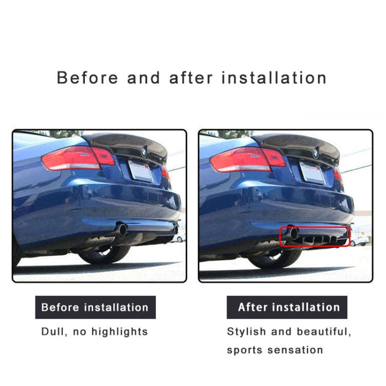 Universal Car Rear Bumper Lip Diffuser 7 Shark Fin Style Black ABS, Size: 85.3 x 79.8 x 13.4cm, 8...