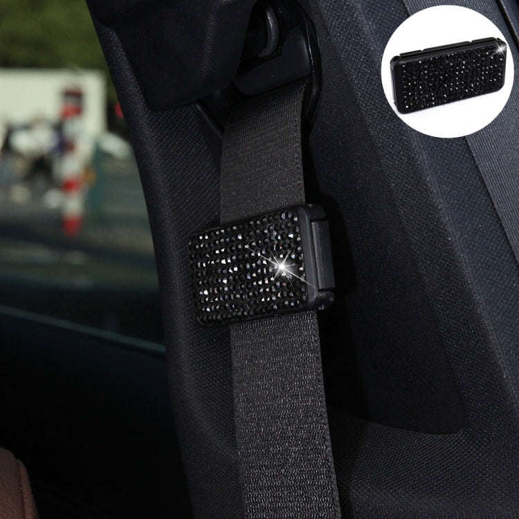 Car Seat Belts Crystal Clip Fixer Tightening Regulator, Crystal Black