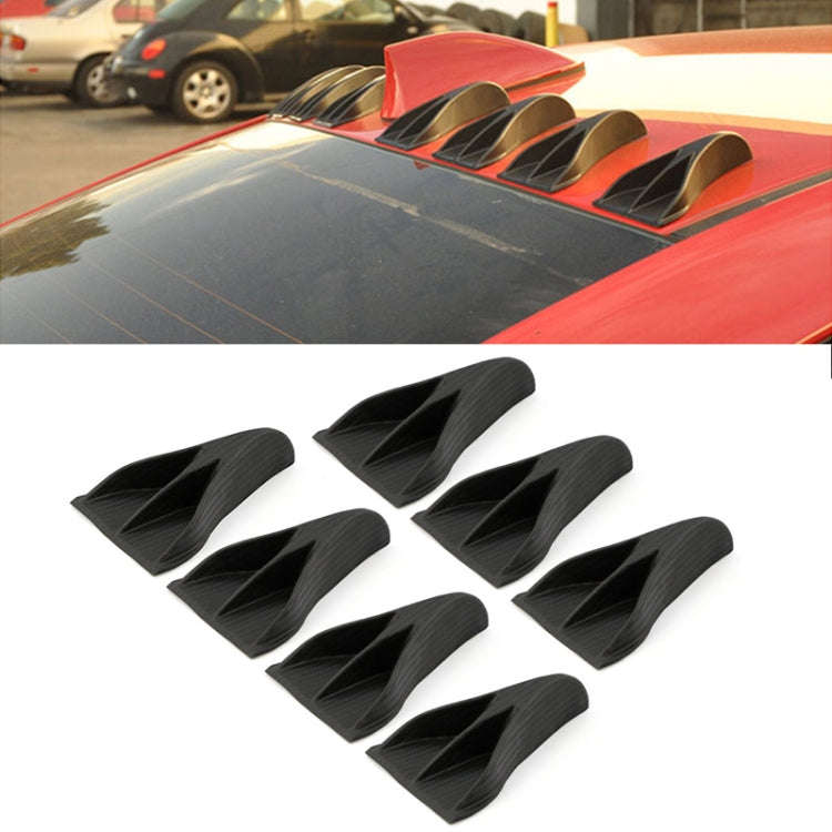 7 PCS Universal Car Eagle Claw Style Shark Fin Diffuser Vortex Generator Roof Spoiler, Carbon Fiber
