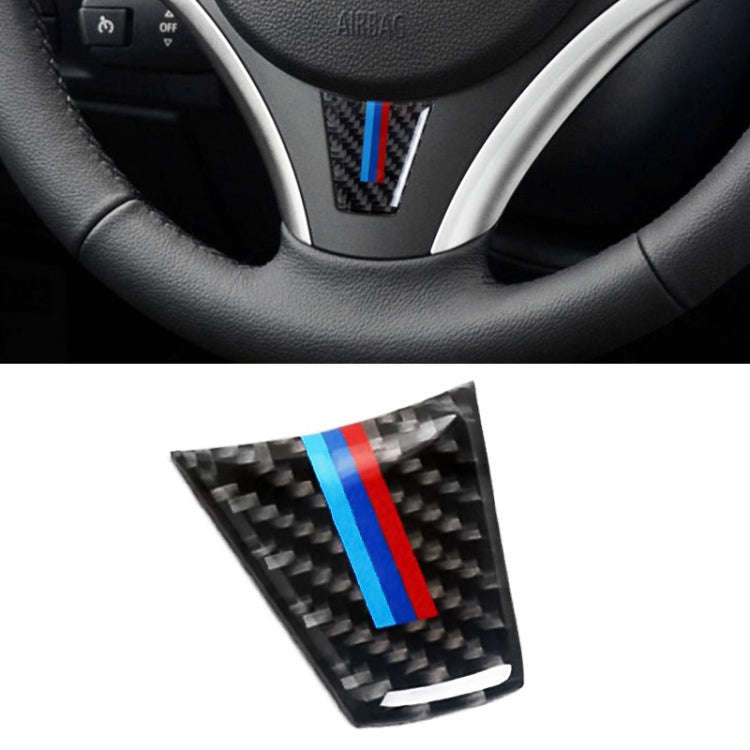 Car Carbon Fiber Steering Wheel Decorative Sticker for BMW E90 / E92, Steering Wheel Decorative S...