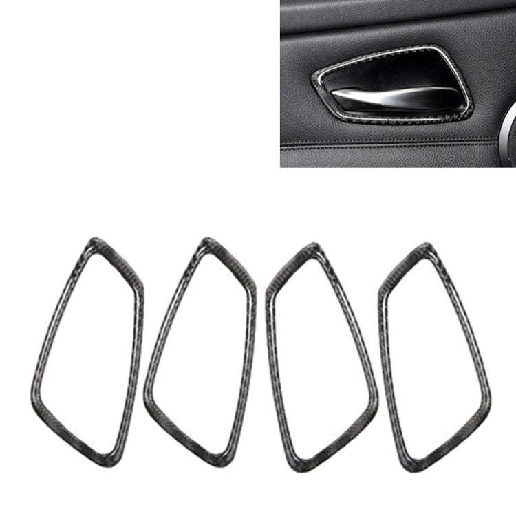 4 PCS Car Door Inner Handle Solid Color Carbon Fiber Decorative Sticker for BMW E90 / E92 / E93 2...