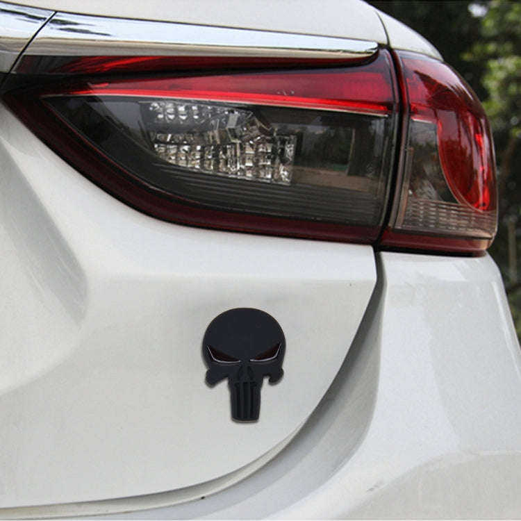 Pure Black Skull Metal Car Sticker, Skull 2
