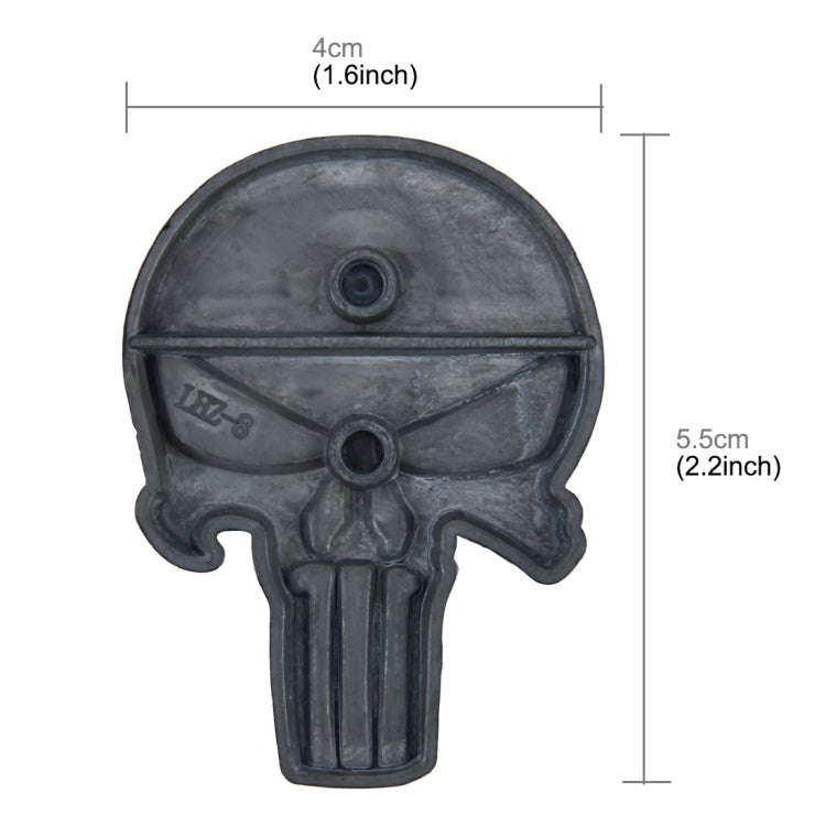 Pure Black Skull Metal Car Sticker, Skull 2
