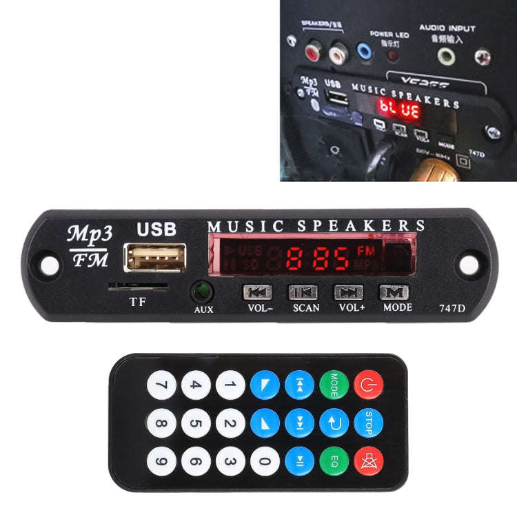 Car 12V Audio MP3 Player Decoder Board FM Radio TF USB 3.5 mm AUX, without Bluetooth and Recordin...