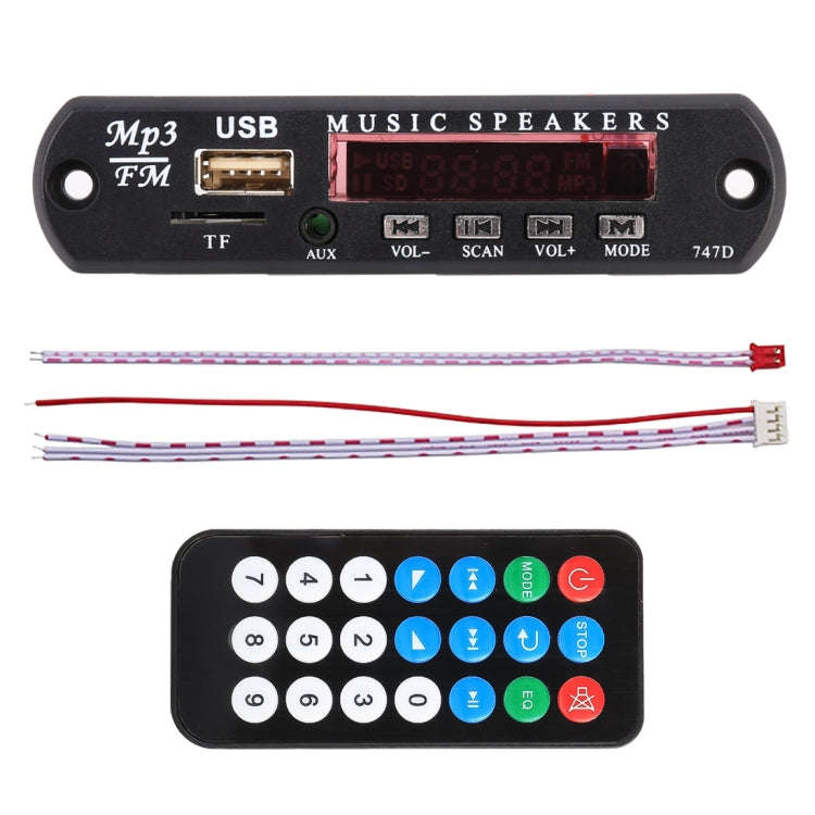 Car 12V Audio MP3 Player Decoder Board FM Radio TF USB 3.5 mm AUX, without Bluetooth and Recordin...