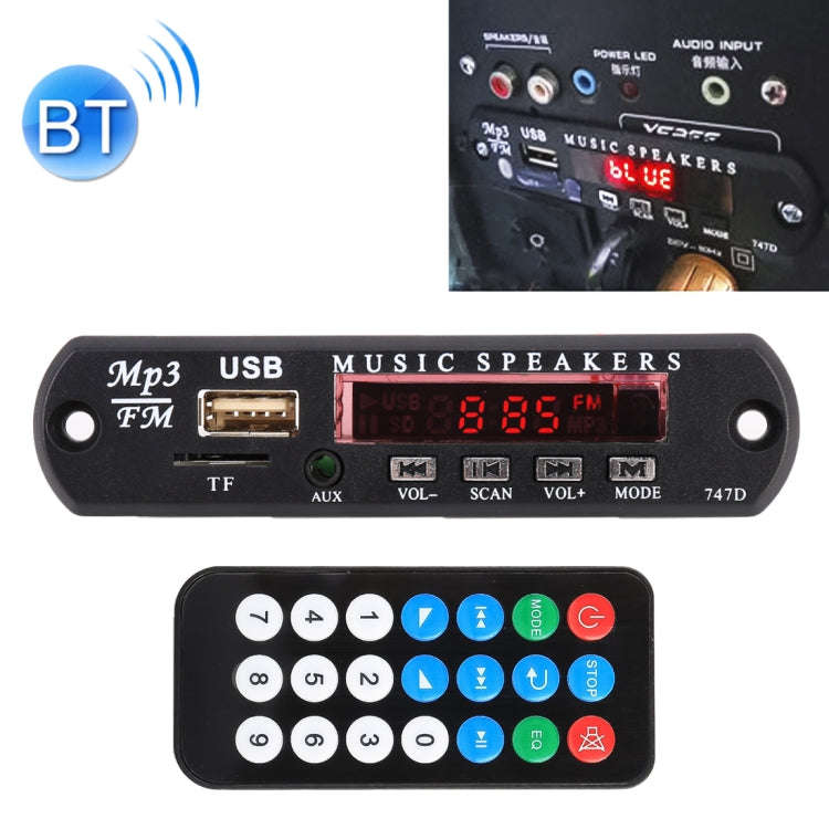 Car 12V Audio Bluetooth MP3 Player Decoder Board FM Radio TF USB 3.5 mm AUX, without Recording, w...