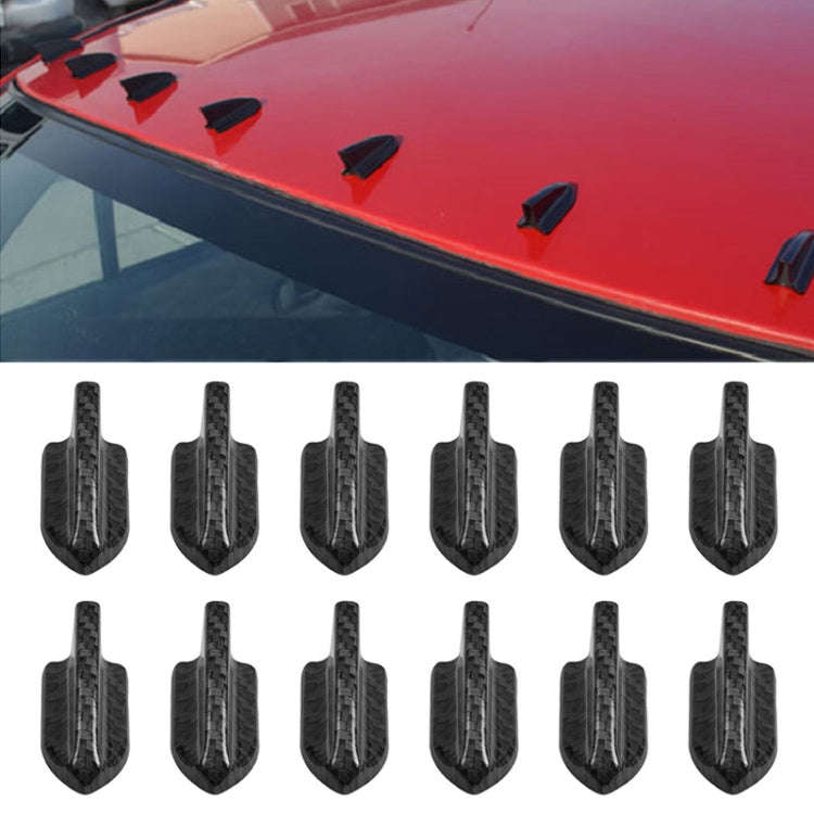 10 PCS Universal Car Carbon Fiber Texture Shark Fin Diffuser Vortex Generator Roof Spoiler, Carbo...