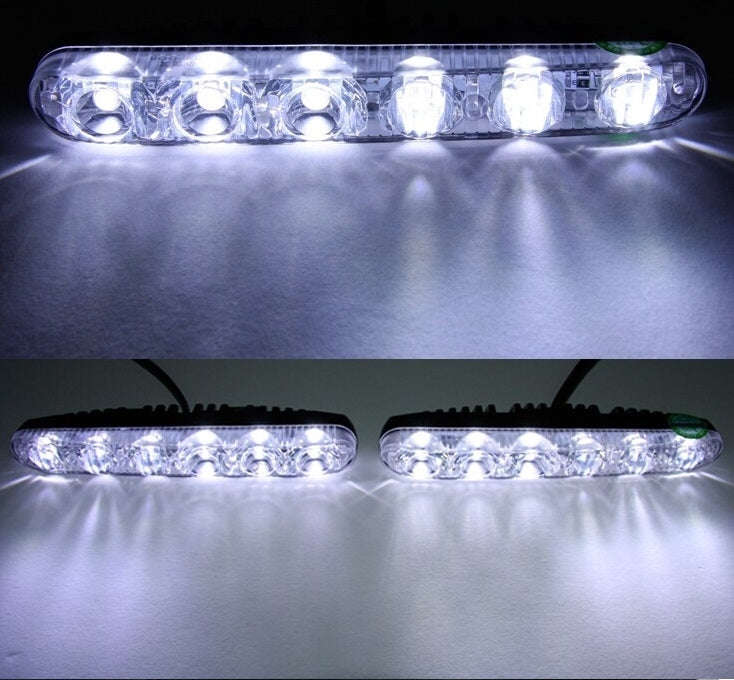 2 PCS LD-006 5730-6SMD 12W 1200LM 7000K White Light  Daytime Running Light.DC 12V, White Light+12...