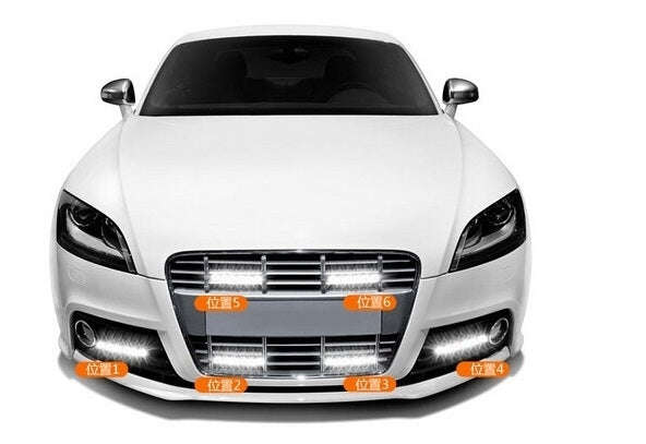 2 PCS LD-006 5730-6SMD 12W 1200LM 7000K White Light  Daytime Running Light.DC 12V, White Light+12...