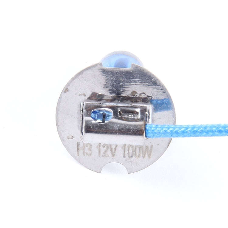 2 PCS H3  Halogen Head Lamp 12V 100W 2400 LM 5000K Warm White Light, H3