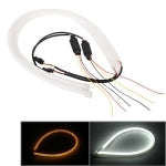 2 PCS 12V Car Daytime Running Lights Soft Article Lamp, White + Yellow Light, Length: 85cm, 85cm
