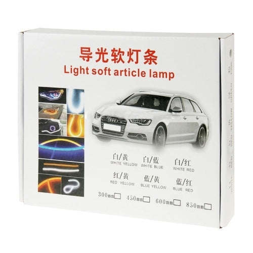 2 PCS 12V Car Daytime Running Lights Soft Article Lamp, White + Yellow Light, Length: 85cm, 85cm