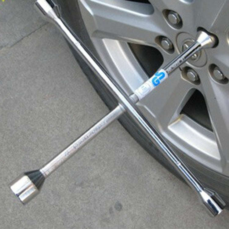Compact Universal Tire Iron Lug Wrench with 17mm 19mm 21mm 23mm Socket Adapters, Universal 17mm 1...