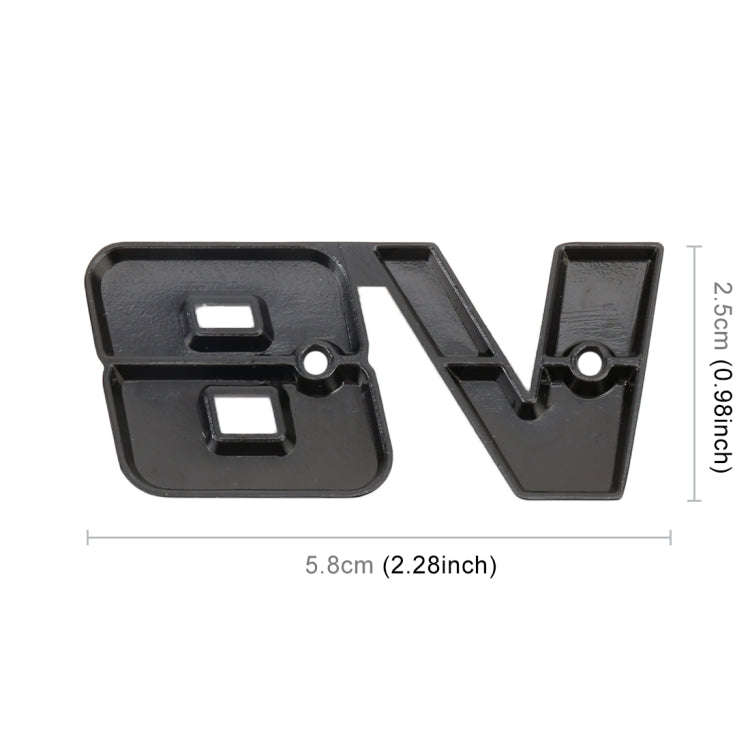 V8 Connect Shape Car Metal Body Decorative Sticker, Size : S, V8 Connect Shape, Size : S (Black),...
