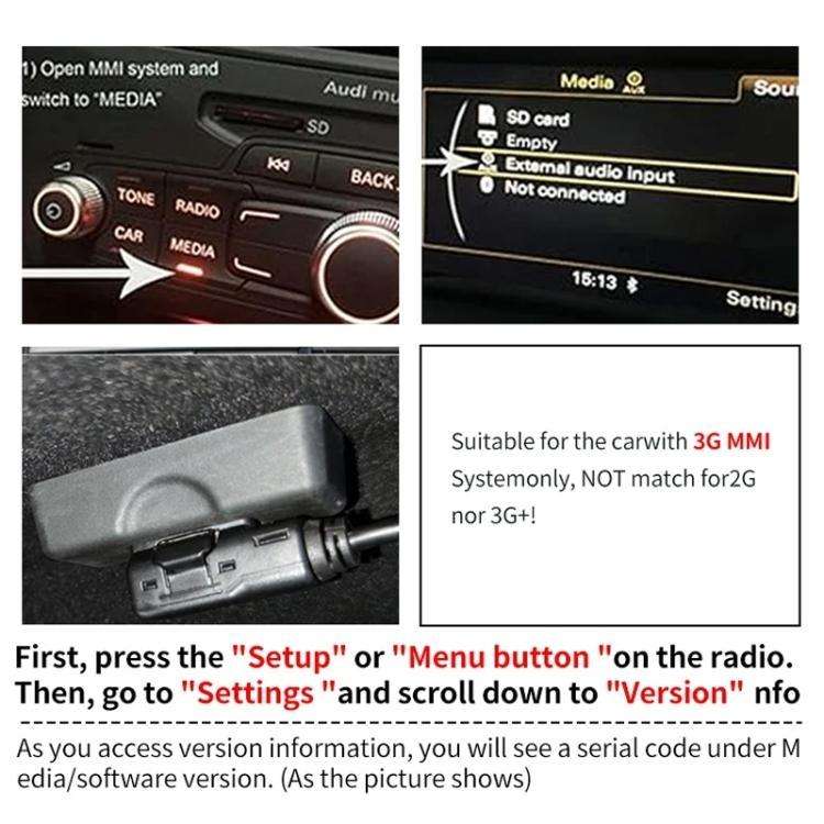 Car Wireless MMI 3G+ Bluetooth AUX Audio Cable Wiring Harness for Audi AMI / Volkswagen MDI, For ...