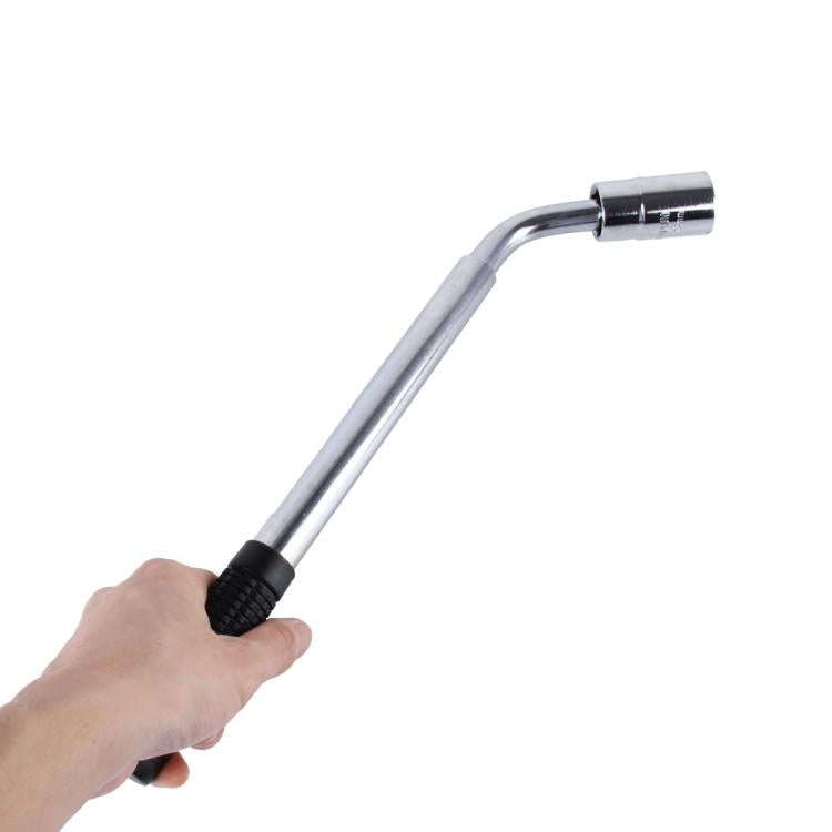 Telescoping Wheel Lug Wrench with Reversible 17mm & 19mm, 21mm & 23mm Socket Adapters And Extende...