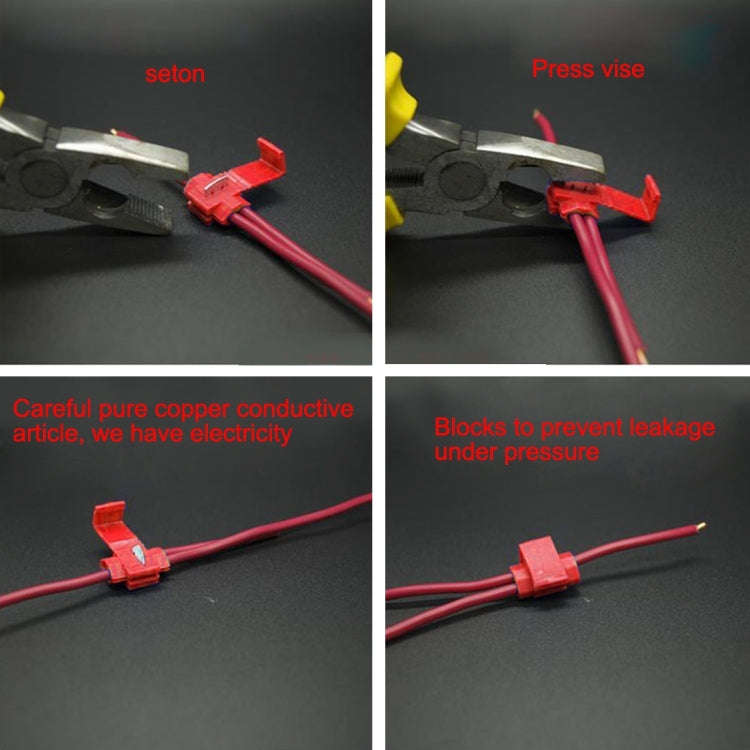 50 PCS Quick Splice Solderless Wire Terminals Connector, Red