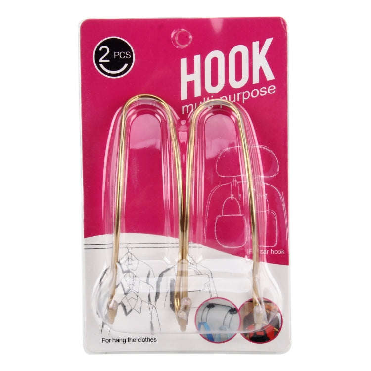 2 PCS Metal Headrest Car Hooks, Gold