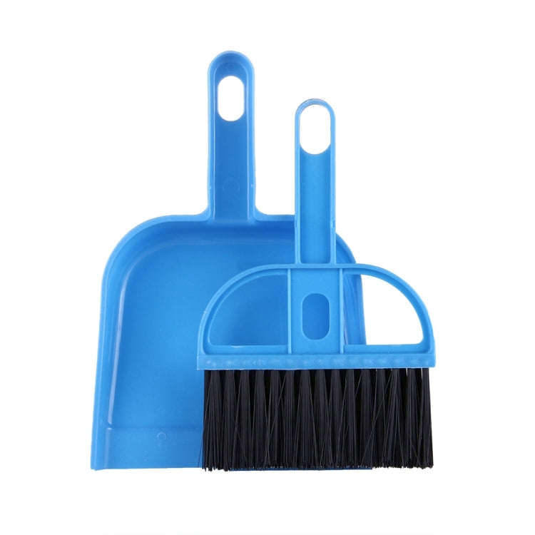 Mini Desktop Car Keyboard Sweep Cleaning Brush Small Broom Dustpan Set, 1  Set (Blue)