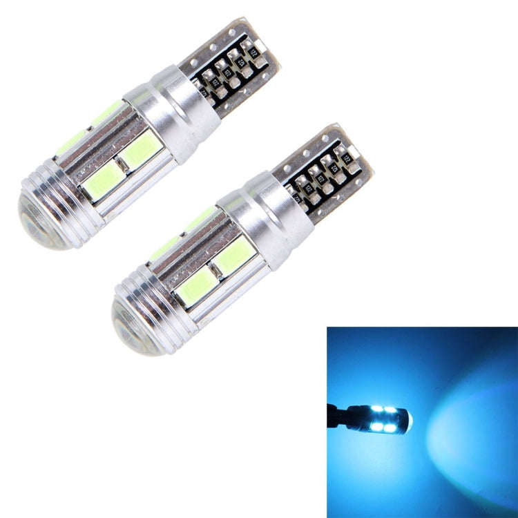 2PCS T10 6W Ice Blue Light 10 SMD 5630 LED Error-Free Canbus Car Clearance Lights Lamp, DC 12V, 2...