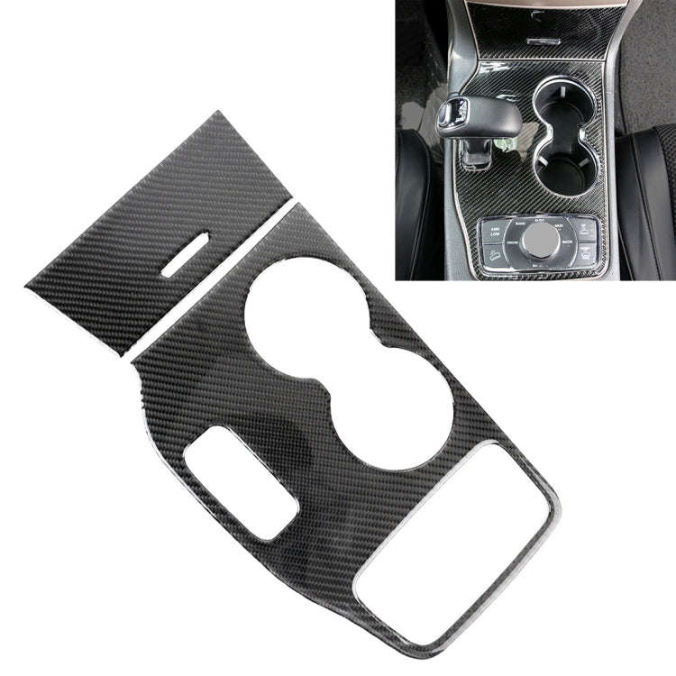 2 PCS Car Water Cup Panel Carbon Fiber Decorative Sticker for Jeep Grand Cherokee 2014-2015, Wate...