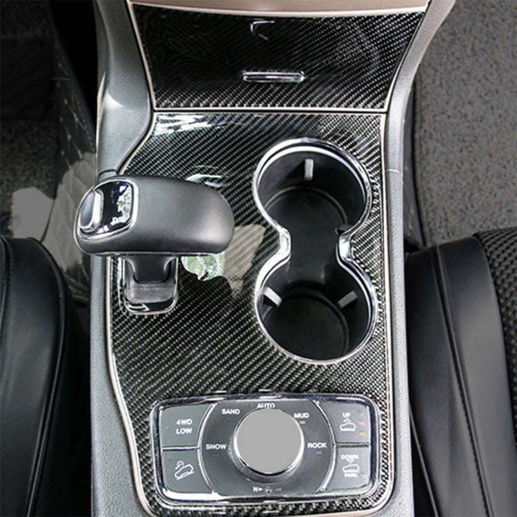 2 PCS Car Water Cup Panel Carbon Fiber Decorative Sticker for Jeep Grand Cherokee 2014-2015, Wate...
