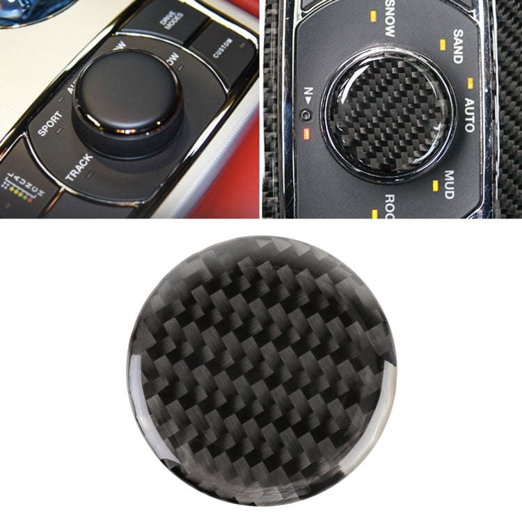 Car Water Cup Rotate Button Panel Carbon Fiber Decorative Sticker for Jeep Grand Cherokee 2014-20...