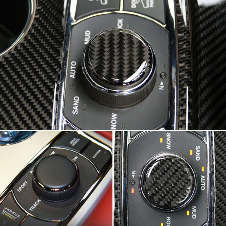 Car Water Cup Rotate Button Panel Carbon Fiber Decorative Sticker for Jeep Grand Cherokee 2014-20...