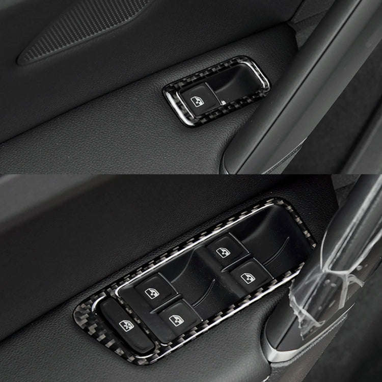 Car Carbon Fiber Window Lift Panel Decorative Sticker for Volkswagen Golf 7 2013-2017, Left Drive...