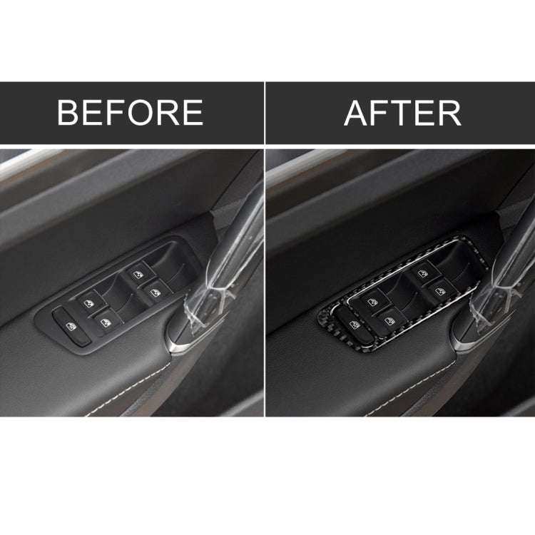Car Carbon Fiber Window Lift Panel Decorative Sticker for Volkswagen Golf 7 2013-2017, Left Drive...