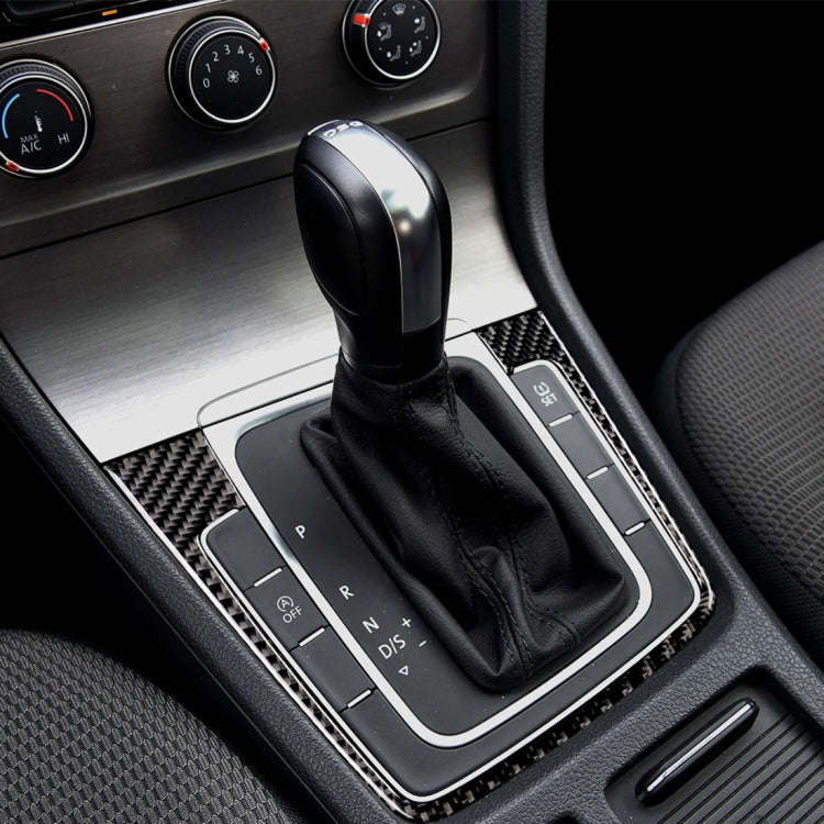 Car Carbon Fiber Gear Position Panel Frame Decorative Sticker for Volkswagen Golf 7 2018-, withou...