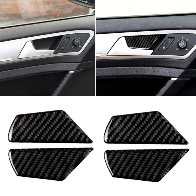 Car Carbon Fiber Door Inner Handle Wrist Panel Decorative Sticker for Volkswagen Golf 7 2013-2017...
