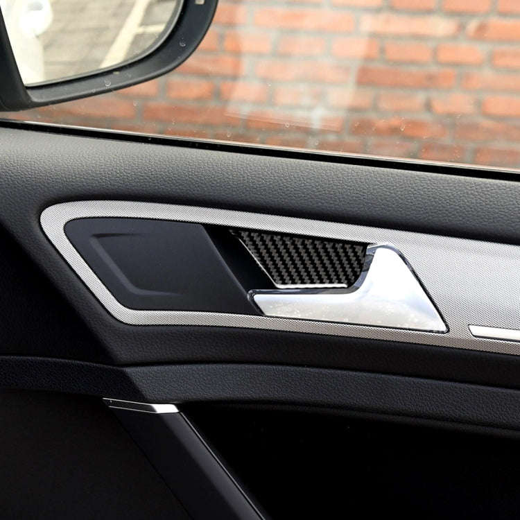 Car Carbon Fiber Door Inner Handle Wrist Panel Decorative Sticker for Volkswagen Golf 7 2013-2017...