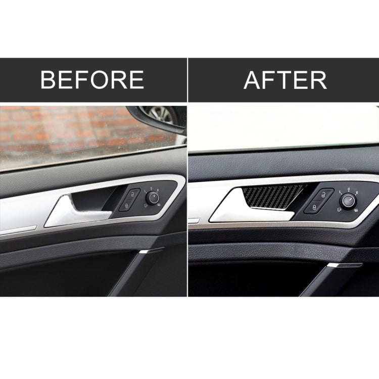 Car Carbon Fiber Door Inner Handle Wrist Panel Decorative Sticker for Volkswagen Golf 7 2013-2017...