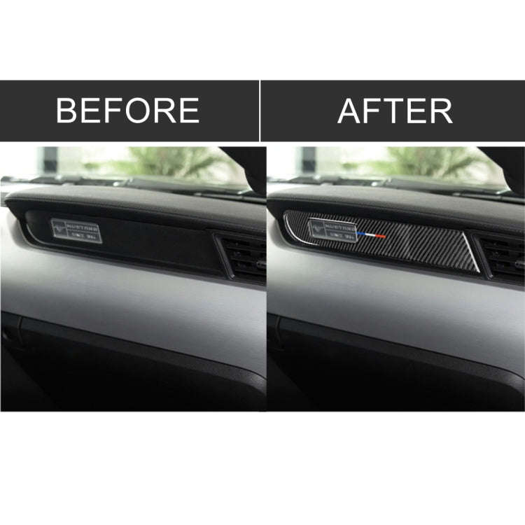 Car USA Color Carbon Fiber Dashboard Decorative Sticker for Ford Mustang 2015-2017, Left Drive, D...