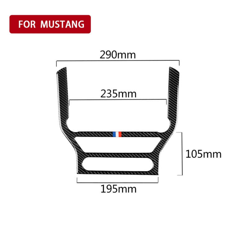 Car USA Color Carbon Fiber CD Panel Decorative Sticker for Ford Mustang 2015-2017, CD Panel