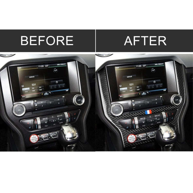 Car USA Color Carbon Fiber CD Panel Decorative Sticker for Ford Mustang 2015-2017, CD Panel
