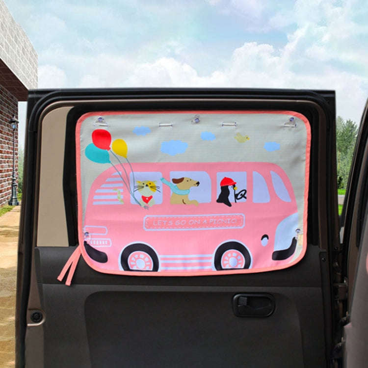Car Large Rear Window Sunscreen Insulation Window Sunshade Cover, Size: 70*50cm, Snow Bear, Happy...