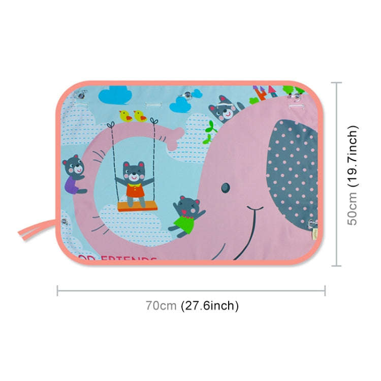 Car Large Rear Window Sunscreen Insulation Window Sunshade Cover, Size: 70*50cm, Snow Bear, Happy...