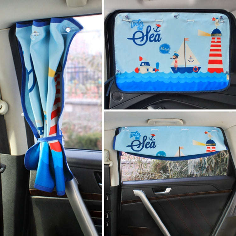 Car Large Rear Window Sunscreen Insulation Window Sunshade Cover, Size: 70*50cm, Snow Bear, Happy...