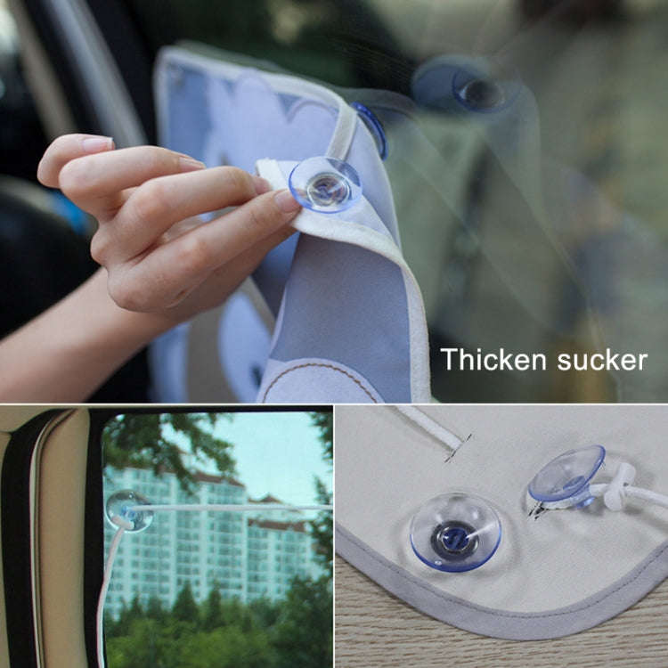 Car Large Rear Window Sunscreen Insulation Window Sunshade Cover, Size: 70*50cm, Snow Bear, Happy...