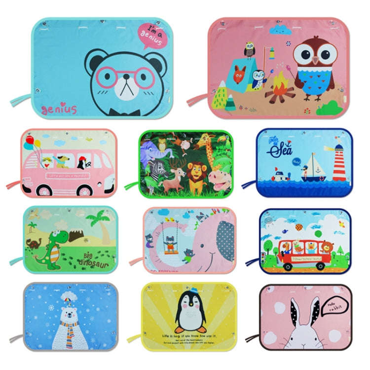 Car Large Rear Window Sunscreen Insulation Window Sunshade Cover, Size: 70*50cm, Snow Bear, Happy...