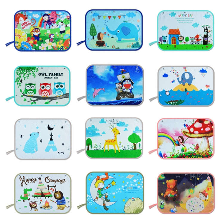 Car Large Rear Window Sunscreen Insulation Window Sunshade Cover, Size: 70*50cm, Snow Bear, Happy...