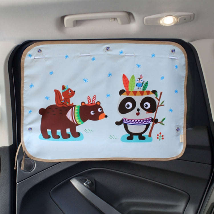 Car Large Rear Window Sunscreen Insulation Window Sunshade Cover, Size: 70*50cm, Snow Bear, Happy...